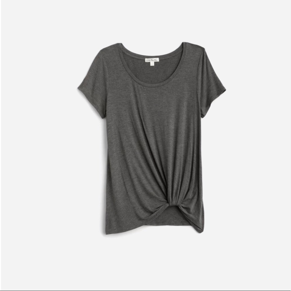 Nine Britton Levie Front Knot Top grey